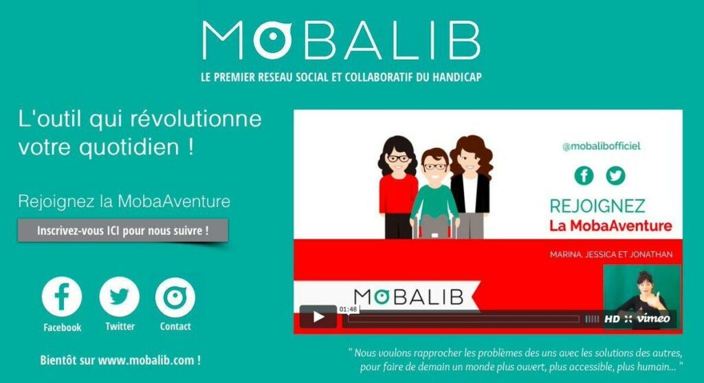 Mobalib réseau social du handicap