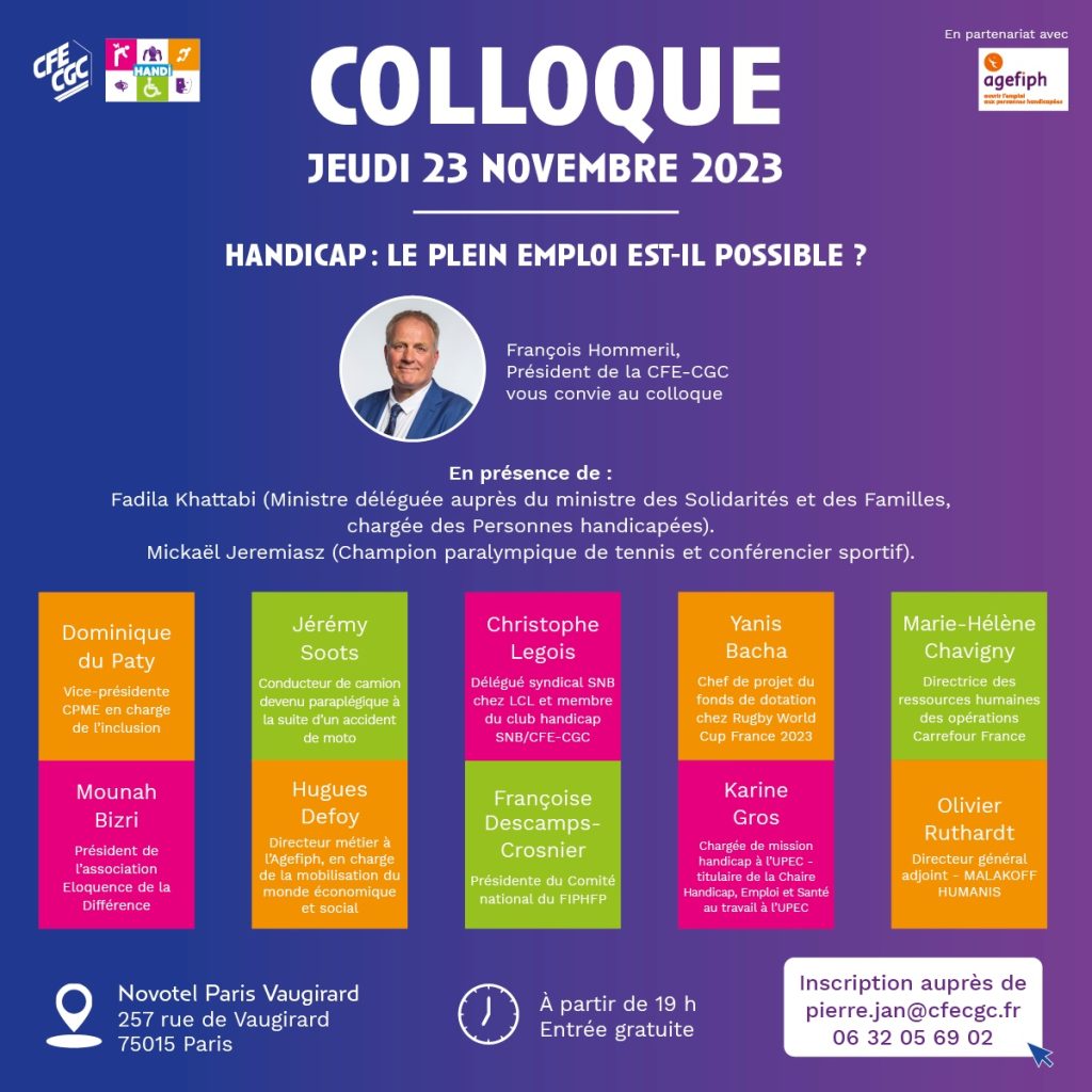 plein emploi et handicap conférence CFE-CGC